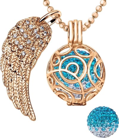 Engelenroeper 18mm Bolhouder met Ketting 90cm en Bolletje - Dames - Roségoudkleurig Cirkels - EBS18039