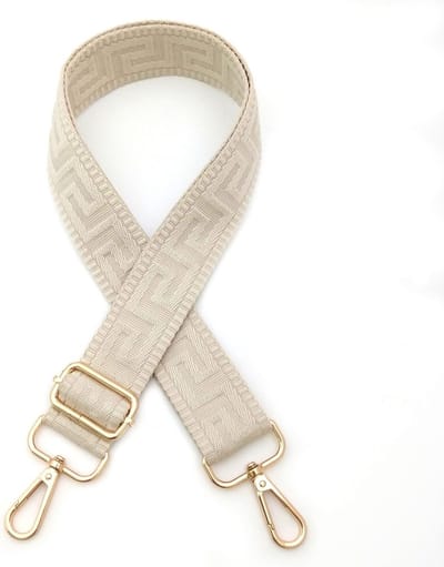 Verstelbare schouderriem voor tas, handtasriemen voor verandering (beige met gouden gesp) - Duurzaam, Comfortabel en Stijlvol