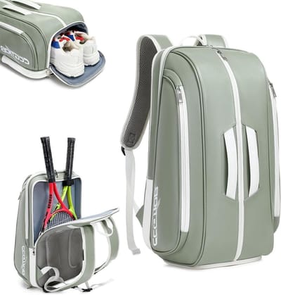 Sporttas - Rugzak Padel Tas - Sporten Reizen - Schoenenvak Laptophoes - 31.5 x 20 x 51.5 cm - Groen