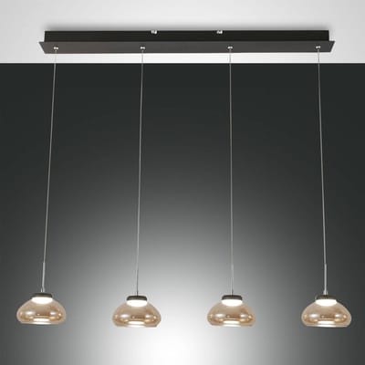 Fabas Luce Hanglamp Arabella 4-lamps in rij, amber