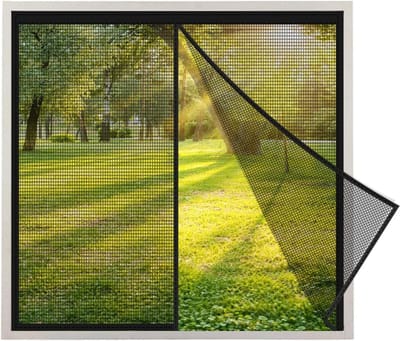 Horren Raam Zwart - Insectenwering Raam - Insecten Buiten Houden - Magnetisch Sluitsysteem - 70x130cm - Zwart