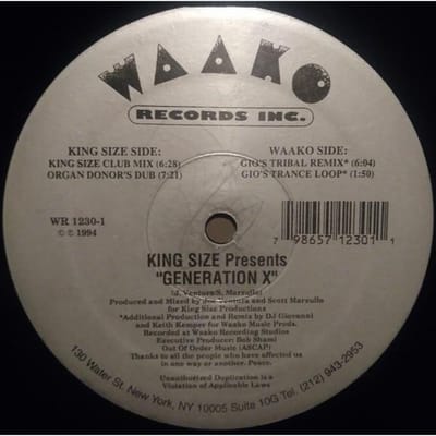 12-inch Plaat KING-SIZE - Generation X WR1230 Waako Records 1994 VS Dans & Electronica Gebruikt gray