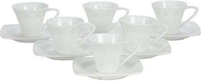 Bricard - espressoset - Cannes - 12-delig - keramiek - wit - stijlvol design