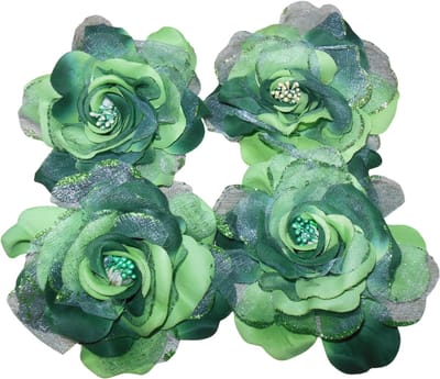 4x roosje groot met duckklem+elastiek groen