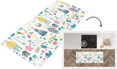 Keukenloper - Loper keuken - Patronen - Konijn - Lente - Tuin - 120x50 cm - Keukenloper vinyl
