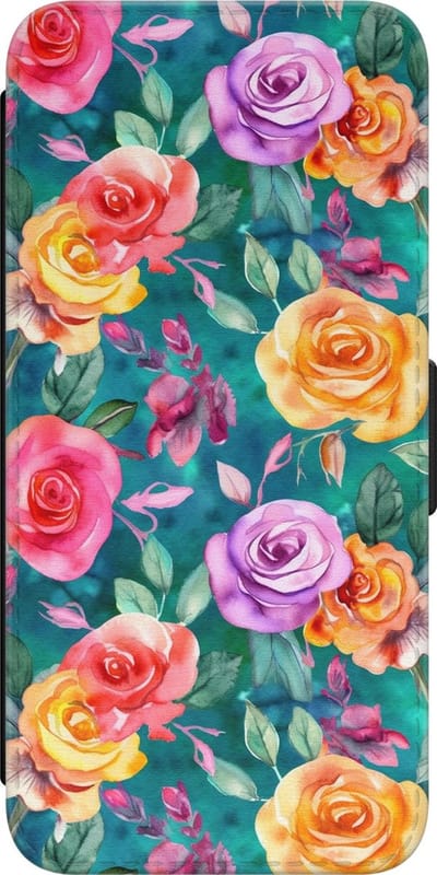 Leuke Telefoonhoesjes - Hoesje geschikt voor Samsung Galaxy S23 bookcase leer - Rozen - Rozen - Wallet Case met pasjeshouder - Bloemen - Multi