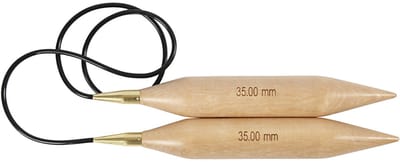 Creotime XL Rondbreinaalden 35 mm – Houten Rondbreinaalden – Breinaald Met Kabel – 150 cm
