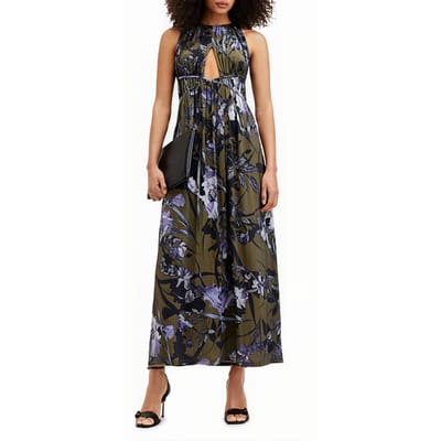 AllSaints Kaya Batu Dress Deep Khaki Green Maat: 10 | Maxi Jurken Outlet | Dames | Bruin