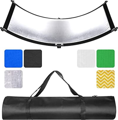 Clamshell Lichtreflector 66"x24" voor Fotografie - Zwart, Zilver, Wit, Goud, Groen en Blauw