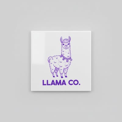 Llama Co. Tegel 15×15 cm – Schattige Paarse Lama Illustratie Keramische Wanddecoratie & Cadeau