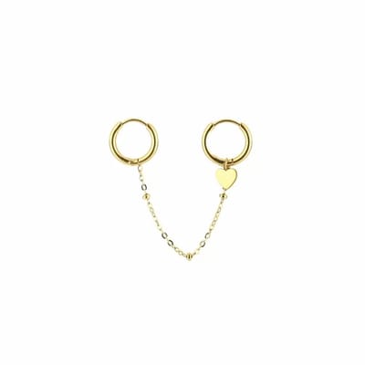 Bijoutheek Oorringen Ketting Hart Goud