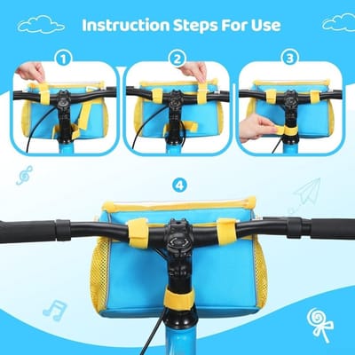 Kinderfietsmand Voorkant - Stuur Tas - Spullen Vervoeren - Waterdicht Ontwerp - 25 cm Lengte - Roze