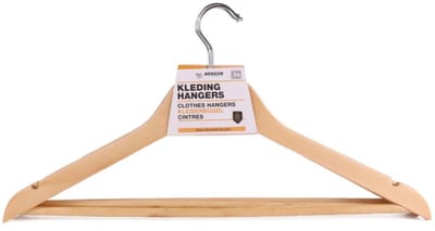 Benson Kledinghangers - 3x stuks - hout - anti slip - 45 cm - draaibare haak - kledingkast inruimen