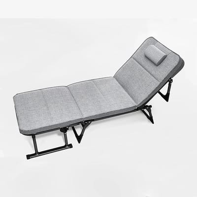 Campingbedje Opvouwbaar - Slaapwieg Volwassenen - Buiten Ontspannen - 6 Posities Verstelbaar - 190 x 58 cm - Grijs
