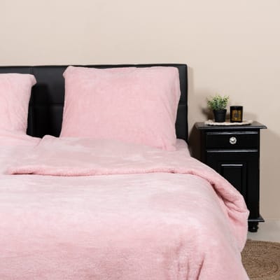 Decoware teddy fleece - kussensloop - roze - per stuk - 60x70 cm