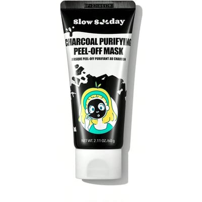 SlowSunday Houtskool Zuiverend Peel-Off Masker, Gezichtsmasker, Met Geactiveerde Houtskool & Aloë Vera Extract, Diepe Reiniging, Zuiverende Poriën & Zacht Exfoliërend Voor Gladdere Huid, Koreaanse Huidverzorging, Y2K, Geschikt Voor Zomer & Herfst, Terug Naar School