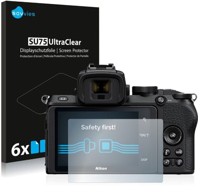 Savvies - Screenprotector voor Nikon Z 50 - Folie Beschermfolie transparant 6 Stuks