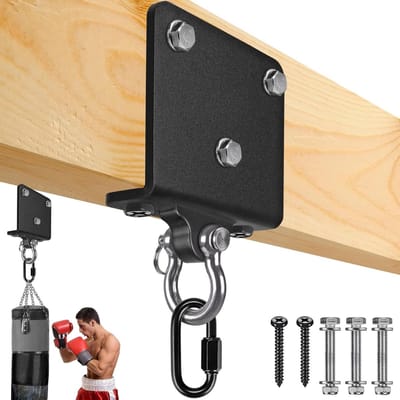 Robuuste Hangende Beugel voor Bokszakken, Ideaal voor Muay Thai Training en Speed Exercise, Tot 1000 lbs Draagvermogen, Inclusief Swivel en Bevestigingskit