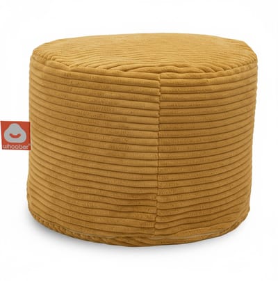 Whoober Rhodos – Poef Zitzak – Geel dik ribfluweel – Comfortabel & Duurzaam