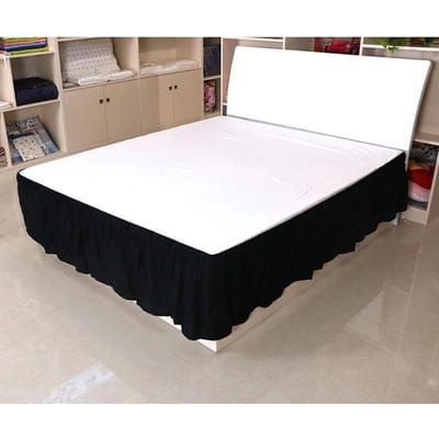 Jupe de lit unie Drap-housse élastique Literie d'hôtel Couvre-lit Protecteur de lit pour la maison 100x200x40cm