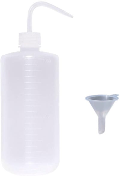 2stuk- doseerfles - knijpflesjes hervulbaar plastic-knijpflesjes doseerflessen-doseerflessen keuken- 1000 ml, met maatverdeling en lekvrije doppen - Inclusief trechter - Geschikt voor plantenverzorging-wit