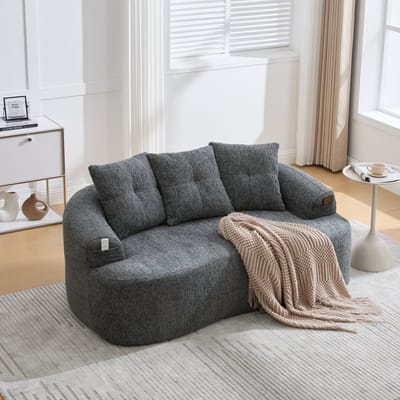 MODENUIT Sofa 164 x 92 x 60 cm - 2-Zits Met Diepe Zitting En Geen Montage - Voor Woonkamer - Chenille Grijs