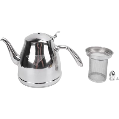 Theepot met Filter 1.5L Roestvrij Staal Hittebestendig Zwanenhals Koffieketel voor Thuiskeuken white