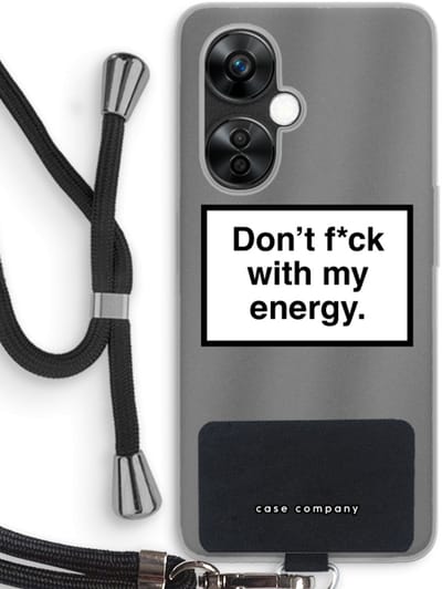 Case Company® - Hoesje met koord geschikt voor OnePlus Nord CE 3 Lite hoesje met Koord - My energy - Telefoonhoesje met Zwart Koord - Bescherming aan alle Kanten en Over de Schermrand