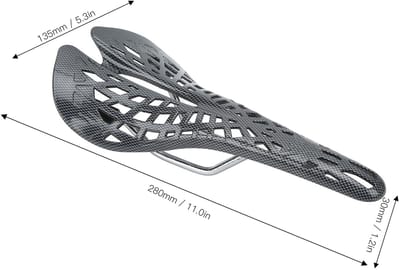 Dailygoods- Fietszadel Ultralicht - Koolstofvezel - Ergonomisch Design - Schokdemping - Duurzaam - Gewicht 190 gr. - Fiets Zadel