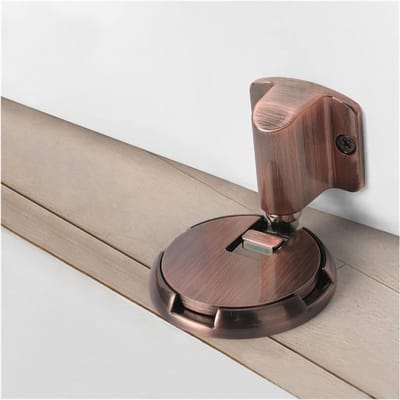 Mechanische Deurstop - Deurhouder Deurvanger - Deuren Beschermen - Nagelvrije Installatie - 0-25mm Afstand - Rood Brons