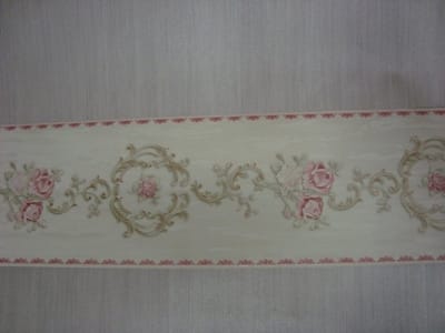 BEHANGRAND ROOSJES BLOEMETJES CREME GROEN ROSE