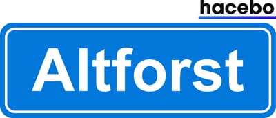 Hacebo - Plaatsnaam Sticker - 29x10 CM - Altforst sticker - Verkeersborden sticker - grappige cadeaus - Altforst
