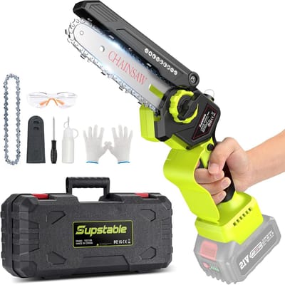 Kettingzaag Accu 15 cm - Borstelloze Motor, Compatibel met 18V Accu, Ideaal voor Houtsnijden