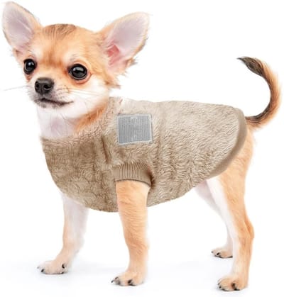 Winterse Wollen Deken voor Huisdieren met D-Ring - Warme Hond en Kat Sweater Kostuum in Grijs M (Bruin, L)