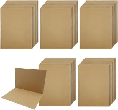 50 Stuks Bruine Lege Kaarten voor DIY Geschenken, Schoolprojecten, Kantoor en Feestdagen