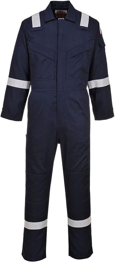 Portwest Super Lichtgewicht Antistatische Overall 210gm FR21 - Marine Lang - L