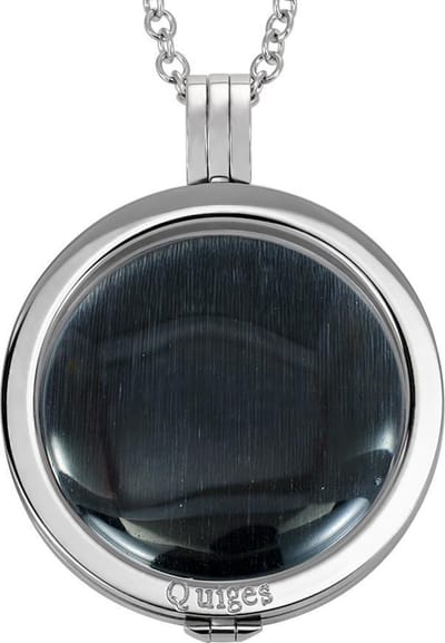 Quiges Munthouder met Ketting en Munt - Dames - RVS Zwart - 33mmØ