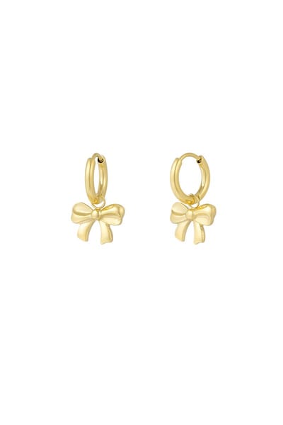 Oorbel-simple bow - strik- goud