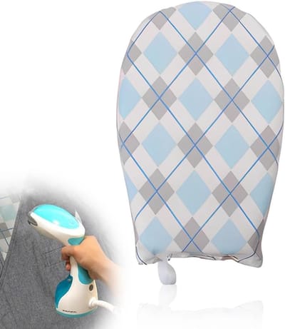 Strijkmat - Strijkplank - IJzergaas mat - Tafelstrijkplank - Handheld Strijkplank - Stoomstrijkijzer Matje - Hittebestendige beschermdoek voor strijken - Compacte mat - Mini Strijkplank - Kleding bescherming - 22*14cm - Grijs - Katoen