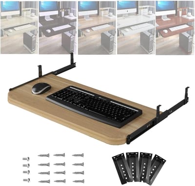 Toetsenbord lade - Bureau plank - Comfortabel werken - Verstelbare hoogte - 54/60/70cm - Houtkleur