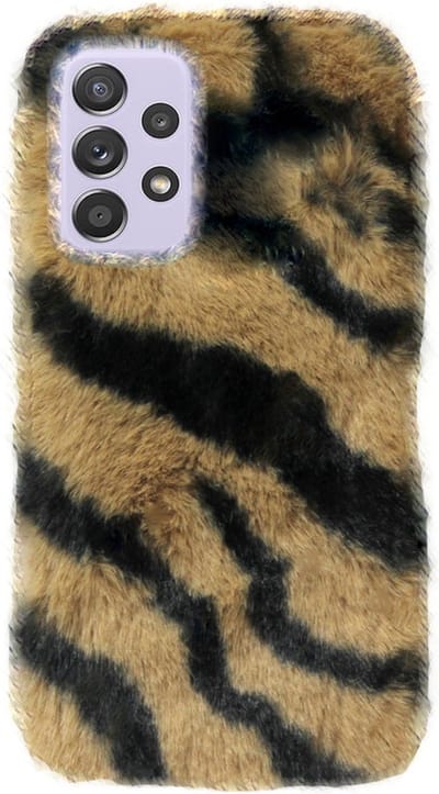 ADEL Siliconen Back Cover Softcase Hoesje Geschikt voor Samsung Galaxy A33 - Luipaard Fluffy Bruin