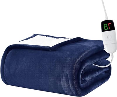 Elektrisch Dekbed - Verwarmde Deken - Warmte en Comfort - 10 Warmtestanden - 183 x 213 cm - Marineblauw