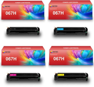 INKFIND 067H tonercartridge multipack van 4 stuks (Zwart+Cyaan+Magenta+Geel) compatibel met Canon 067H toner cartridge (Zwart+Cyaan+Magenta+Geel) Canon i-SENSYS LBP631Cw/633Cdw/632Cdw MF651Cw/655/657/655Cw/657Cw/653Cdw/654Cdw/656Cdw - 4-pack BK/C/M/Y