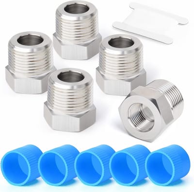 5 Stuks Verloopbus Zeskanig 3/8" BSP Vrouwelijk naar 1/2" BSP Mannelijke Schroefdraad