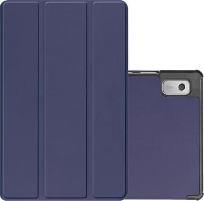Hoes - Geschikt voor Lenovo Tab M9 - Dun & Stevig - Trifold Bookcase - Hard Cover - Hardcover Book Case - Tablet Hoesje - Donkerblauw