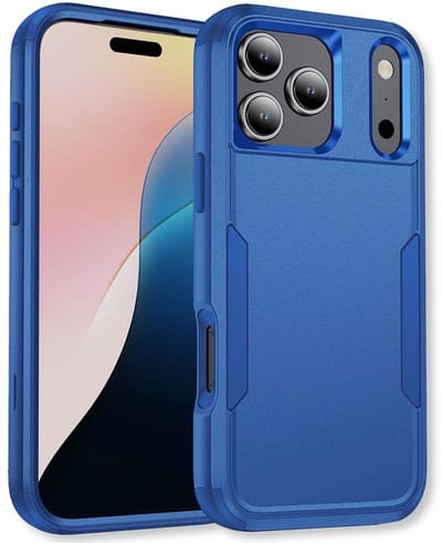 Mobiq - Layered Armor Hoesje geschikt voor iPhone 17 Pro - blauw