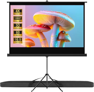 Projectiescherm met Statief - Beamer Scherm - Home Cinema - 160 Graden Kijkhoek - 60 Inch 16:9 - Zwart Wit