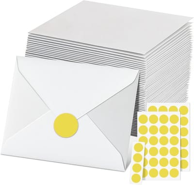 Witte Enveloppen voor Bruiloften en Feestdagen, 50 Stuks, 120 g/m², Geschikt voor DIN B6, Uitnodigingen en Wenskaarten