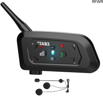 RFWR® Motorfiets intercom Bluetooth headset met DSP-ruisonderdrukking voor 6 rijders tot 1200 meter