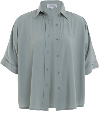 Knit Factory Nova Dames Blouse - Casual Dames Blouse - Gemaakt van 100% modal viscose - Zacht en Rekbaar - Vintage Green - 36/38
